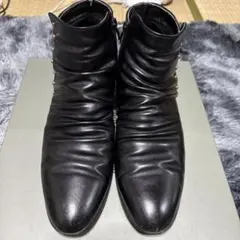 レザー ギャザーブーツ ブラック 定価35000円