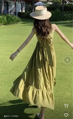 meJane バックリボンスクエアネックティアードワンピース