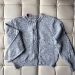 zara ニットカーディガン グレー ビジュー付き