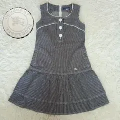 美品　バーバリーブルーレーベル　デニム ノースリーブワンピース　刺繍ロゴ　38