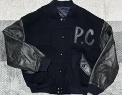 90s パッゾクラブ スタジャン 刺繍ロゴ 濃紺×黒 L相当