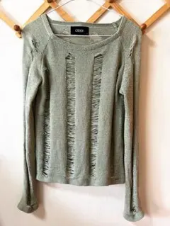 ロングTシャツ　ダメージデザイン　y2k 平成　グランジ