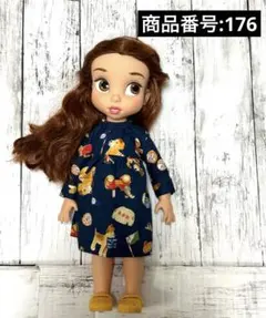 アニメータードール服　ハンドメイド　着せ替え　柄ありワンピース　1点のみ 犬