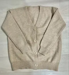 Vネック長袖ニットカーディガン