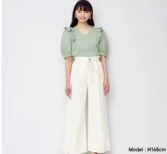 GU ライトデニムロープベルトワイドパンツ