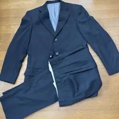 シングル　メンズ　ブラックセットアップスーツ