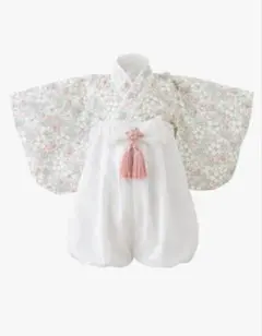 ベビー　袴　スウィートマミー　ペールホワイト 着物セット