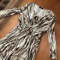 春　ワンピース　ジャージドレス　七分袖　クロスデザイン