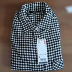 UNIQLO ブラック フランネルチェックシャツ M