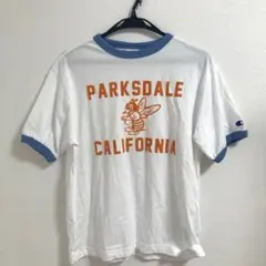 美品【チャンピオン】Tシャツ 白 夏 COTTON リンガー M