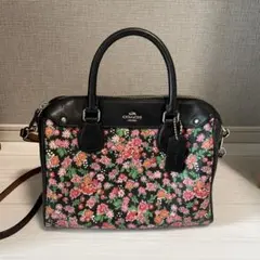 k*i様 COACH 花柄ハンドバッグ ブラウン ピンク - メルカリ