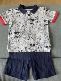 GAP ディズニーミッキーポロシャツ　スウェットハーフパンツ 2セット 90cm