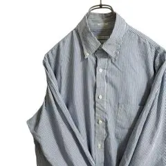 ストライプ　VANHEUSEN ワイシャツ　ブルー　　XL