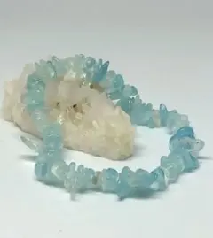 高品質アクアマリンさざれブレスレット