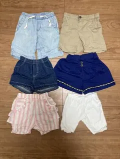 80cm ハーフパンツ ショートパンツ 6枚まとめ売り 夏 女の子 男の子