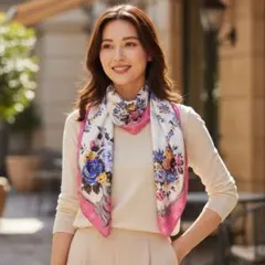 Christian Dior ディオール 鈴蘭 シルク スカーフ 大判 - メルカリ