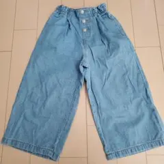 GU ライトブルー ワイドパンツ