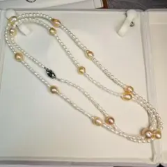 2way 本真珠 ロング ネックレス バロックパール パール　オペラ丈95cm
