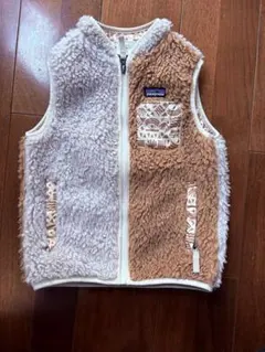 Patagonia ボアベスト　ホワイト/ブラウン