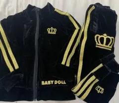BABYDOLL ベロア セットアップ 黒 金 ジャージ