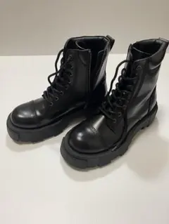 ZARA トラックソール　サイドジップ　厚底レースアップブーツ 42