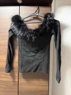 CALNAMUR ブラック　ニット　トップス