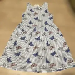 H&M 蝶柄ノースリーブワンピース 140cm