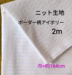 ニット生地◆2m◆ボーダー柄アイボリー