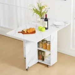 折りたたみダイニングテーブル✨万能ドロップリーフダイニングテーブル ロック可能