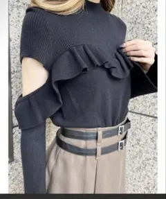 EATME カットアウトハイネックリブTOP ブラックのサムネイル