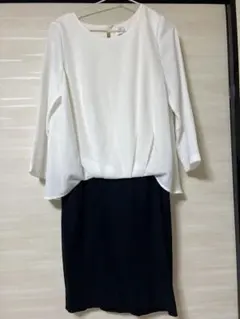 美品　ホワイト　ブラック　ワンピース