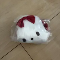ちょんまげこいぬの巾着ポーチ　あか