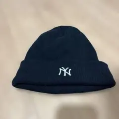 NewEra ネイビー MLB ヤンキース　折り返しニット帽