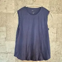 ネイビー ノースリーブ トップス
