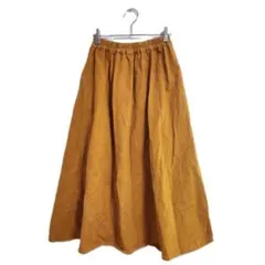 フレアロングスカート マスタード F おしゃれ カジュアル 春夏 きれいめ