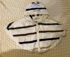 ジェラートピケ ストライプ ベビーポンチョ 80-90