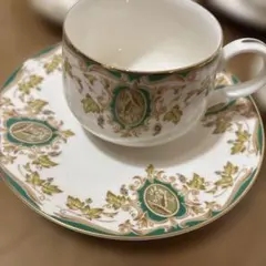 HOYA chinaカップ＆ソーサー 6客セット 金彩 鳥とリーフ柄