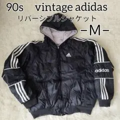 極美品】90s vintage adidas ナイロンジャンパー　裏起毛　黒色