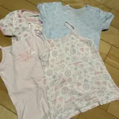 プリンセスデザイン キャミソール　半袖インナー4点セット 120cm