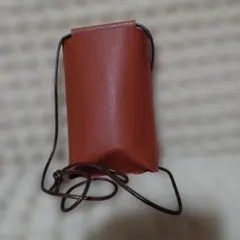 ブラウン合皮 スマホショルダーバッグ