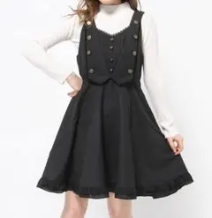 axes femme ベスト重ね風ジャンパースカート