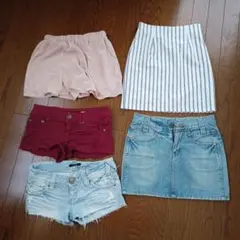 デニムショートパンツ2色セット、セシルマクビーミニスカート他まとめ売り