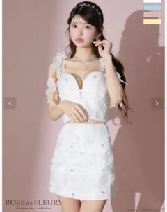 ROBE de FLEURS ホワイトミニドレス S