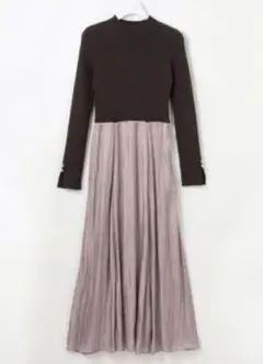 any SiS エニィスィス サテン リブニット ドッキングワンピース Lサイズ