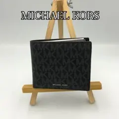 新品 MICHAEL KORS 二つ折り財布 MK柄 ブラックのサムネイル