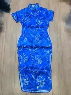 チャイナ服　ブルー