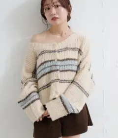 モヘアニット カーディガン