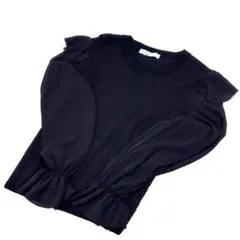 【新品】ZARA ザラ ドッキングセーター フォーマル 入学式 異素材 黒 L