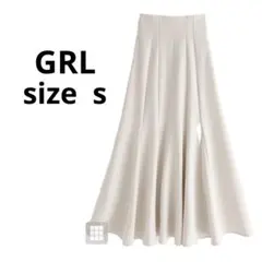 GRL ハイウエストロングフレアスカート アイボリー