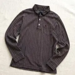 【Munsingwear】マルチ ストライプ柄 長袖 ポロシャツ【M】ゴルフのサムネイル
